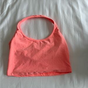 BEYOND YOGA SPACE DYE HALTEE TOP - CORAL - SIZE L